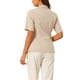 thumbnail image 3 of INSPIRAR CHIC Conjunto de Traje de 2 Piezas para Mujeres Blazer con Solapa Muesca Vestido en Capas Talla L Caqui, 3 of 6