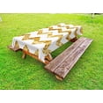 thumbnail image 1 of Abstract Outdoor Tablecloth, Horizontal Zigzag Pattern Chevron Minimalist Background Simplistic Modern Design, Decorative Washable Fabric Picnic Tablecloth, 58 X 104 Inches, Gold White, by Ambesonne, 1 of 2
