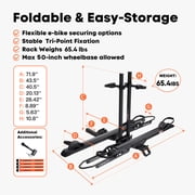 CRAVOT E2 PLUS Foldable Hitch 2-eBike Rack, 200 LBS Capacity, 2 Receiver