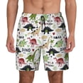 thumbnail image 2 of Picia Dinosaur pattern Mens Swim Trunks with Compression Liner Stretch Beach Shorts Quick Dry with Zipper Pockets No-Chafing Board Shorts-X-Large, 2 of 9