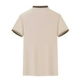 thumbnail image 4 of T-shirts for Men Plus Size under $5 Short Sleeve Turndown Collar Button Pocket Solid Color Polo T-Shirt Summer Collared Golf Shirt Khaki XXXL, 4 of 6