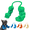 Green, variant on Funny 3D-printed cat muscular arm costume, comfortable pet arm attachment, suitable for cat role-playing(A/Green)