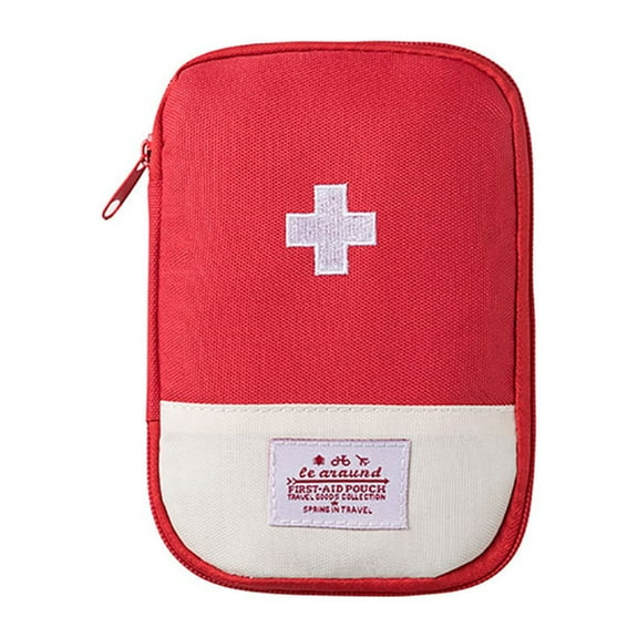 Mini Empty First Aid Bag – Portable Travel Medical Kit for Home, Office, Car, Camping, Hiking & Emergency Use, Red 18x13x2cm