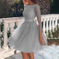 thumbnail image 6 of Joernso Evening Party Women See-through Sequins 3/4 Sleeve Backless Dress Gown, 6 of 8