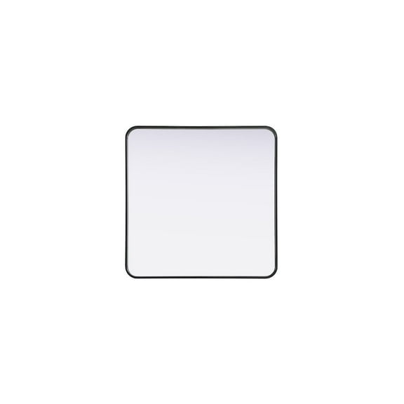 Elegant Decor Contour Metal Square Mirror 30x30 in Black