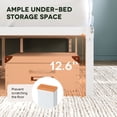 thumbnail image 5 of Einfach King Bed Frame, Metal Platform Bed with 12.6'' Under-bed Storage Space, Heavy Duty, No Box Spring Needed, White, 5 of 9