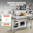thumbnail image 3 of VEVOR Stainless Steel Work Table Commercial Food Prep Table 24"x60" with Casters, 3 of 9