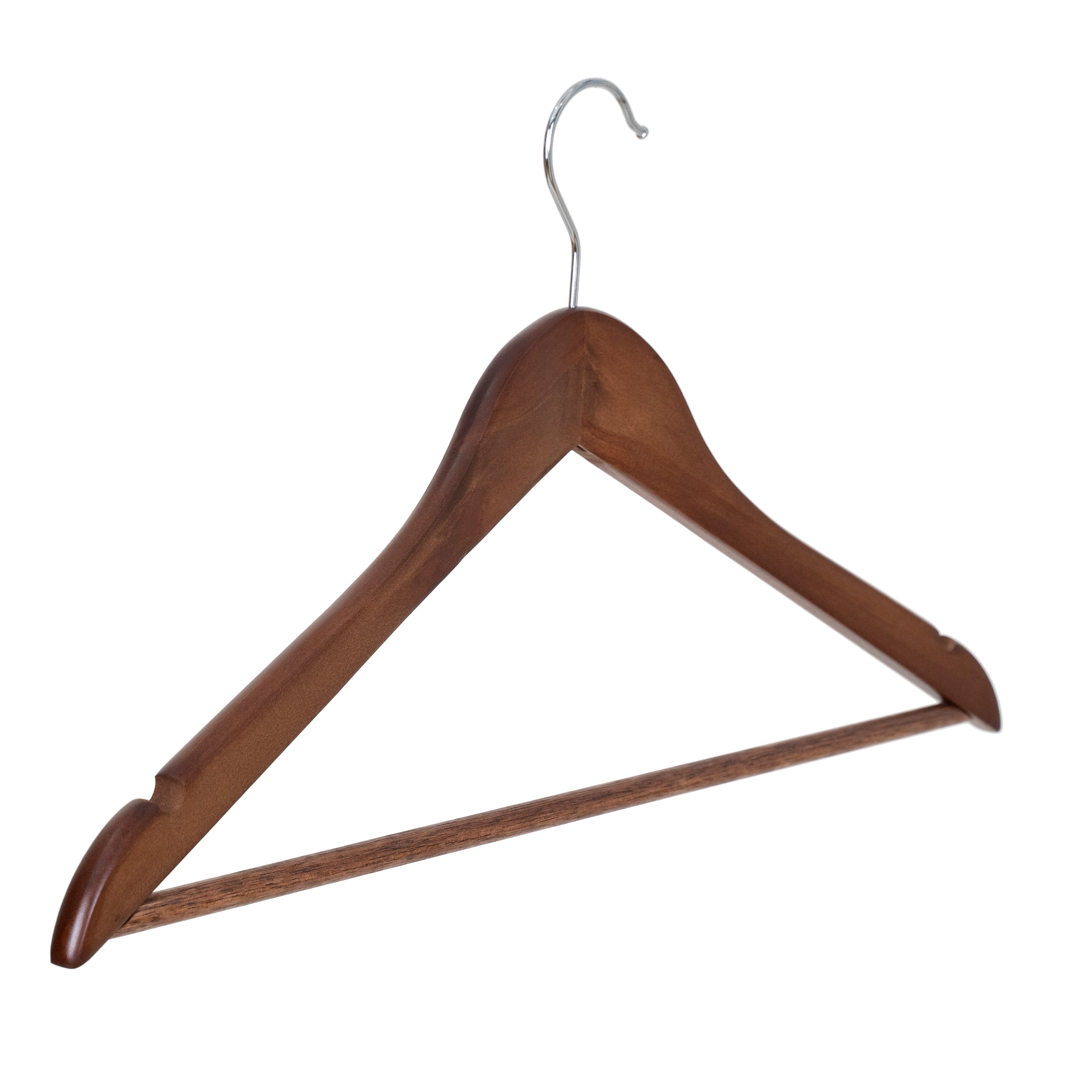 Osto 30 Pack Cherry Wooden Suit Hangers; Ultra-durable Smooth