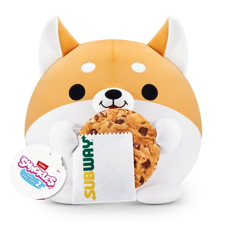SNACKLES 8 inch Snackle (Subway Cookie) Shaun the Corgi, Ultra Soft Collectible Plush Toy by ZURU