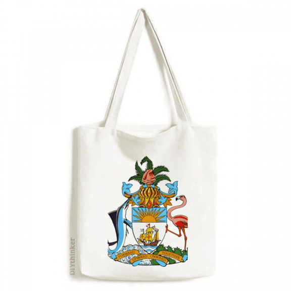Nassau Bahamas National Emblem Tote Canvas Bag Shopping Satchel Casual Handbag
