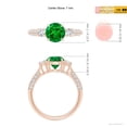 thumbnail image 4 of ANGARA Lab Grown 1.2 Ct Three Stone Emerald and Diamond Ring for Women in 14K Rose Gold (Size-7mm) | May Birthstone, Birthday, Anniversary, Jewelry Gift for Women | Lab-Grown Emerald Ring, 4 of 6