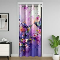 Erosebridal Animal Hummingbird Door Curtain For Door Window 34x80,Colorful Floral Door Drape,Bird Bedroom Decor
