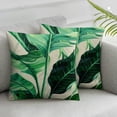 thumbnail image 3 of nygtbtfer 2Sets Tropical Leaves Throw Pillow Covers Green Palm Leaf Decorative Pillow Cases Outdoor Cushion Covers for Sofa Couch Garden Home Decor White, 3 of 7