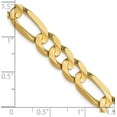 thumbnail image 4 of Avariah Diamonds Solid 10K Yellow Gold 7.7mm Concave Figaro Bracelet - 24" Chain, 4 of 8