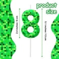 thumbnail image 2 of Pixel world number 8 birthday candle (8 candle), green number 8 candle, pixel style party decoration, birthday cake decoration, 2 of 7