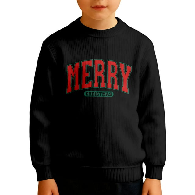 VJATTWR Chandail pour Garçons Liquidation Chandail à Manches Longues pour Garçons Col Ras du Cou Imprimé Chandail Molletonné Doublé Doux Chandail Thermique à Enfiler Haut pour Enfants Hiver Vacances Tenue Décontractée Livraison Rapide