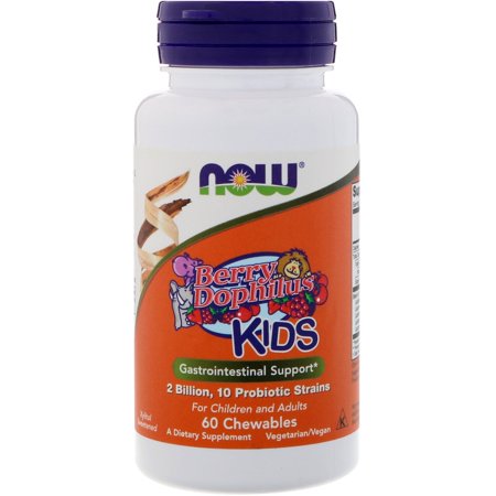 Now Foods, BerryDophilus, Kids, 2 Billion, 60 Chewables(pack of 3)