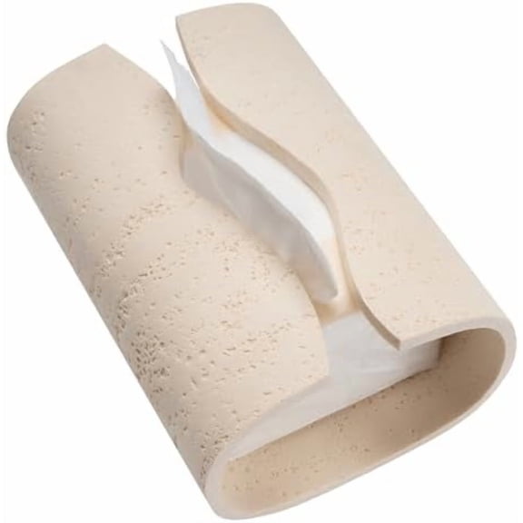 Tissue Box Cover Rectangle Resin Decorative Tissue Holder Travertine Stone Look Facial Paper Dispenser for Living Room Bedroom Office Bathroom Kitchen Hotel Cafe(Cream)