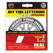 Tire Sticker 9766020081 Letter I Tire Stickers & Film, White - Pack of 4