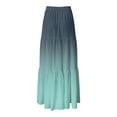 thumbnail image 5 of YDFCWXW Women's Boho Maxi Skirt A-Line Flowy Ruffle Tiered Elastic High Waist Beach Long Skirts with Pockets Mint Green, XXL, 5 of 5