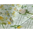 thumbnail image 4 of Ambesonne Watercolor Quilted Bedspread Set 3 Pcs, Blooming Floral Nature, King Size, Pale Green Yellow White, 4 of 5