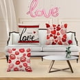 thumbnail image 6 of Valentines Day Pillow Covers 18x18 Set of 4 Red Kisses Throw Pillow Covers Home Outdoor Sofa Couch Cushion Covers Wedding Anniversary Pillow Covers Love Heart Pillow Cases 18by18, 6 of 6