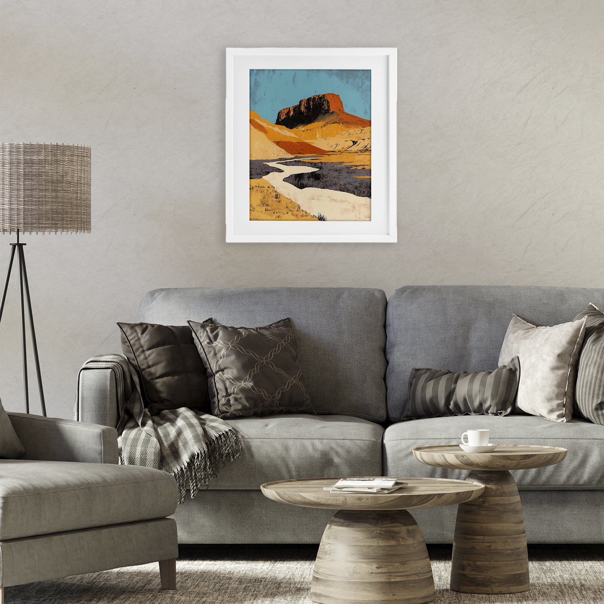 Stupell Industries Vintage Canyon Pass White Framed Print Under Glass, design by Walker Noble