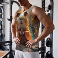 thumbnail image 5 of Zufioo Valley Meditating Guinea Pig Print Men's Vest, Sleeveless Quick-drying Muscle T-shirt, Suitable for Sports Fitness, Home Leisure Wear-Small, 5 of 7