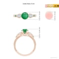 thumbnail image 5 of ANGARA Natural Emerald and Diamond Three Stone Engagement Ring in 14K Rose Gold for Women (Size-6mm) | May Birthstone, Birthday, Anniversary, Jewelry Gift for Women | Natural Emerald Ring, 5 of 10