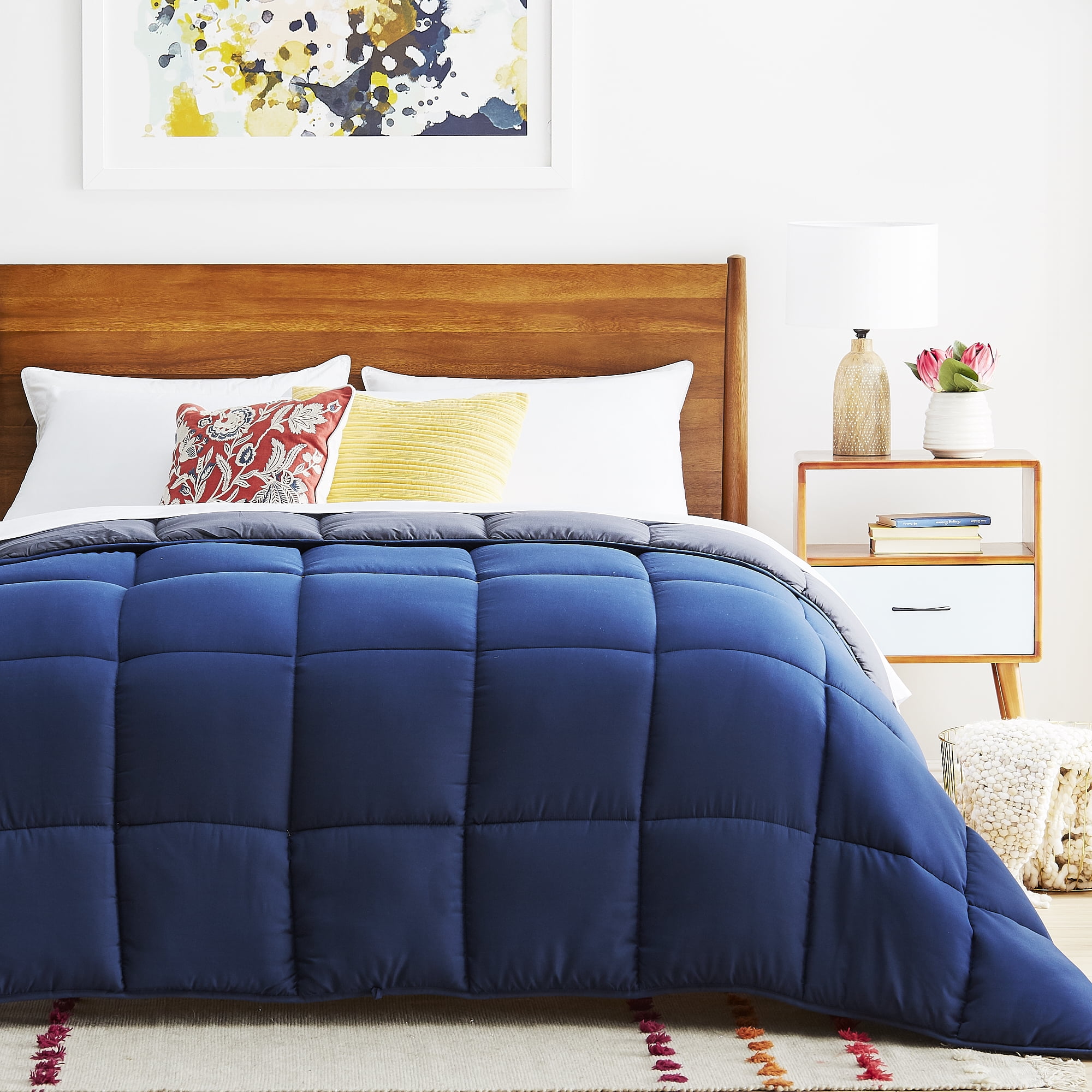 Linenspa Reversible Hypoallergenic Down Alternative Comforter - Walmart.com