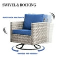thumbnail image 3 of Ovios 9 Pieces Outdoor Patio Furniture with Swivel Rocking Chairs All Weather Wicker Patio Sectional Sofa for Balcony, 3 of 7