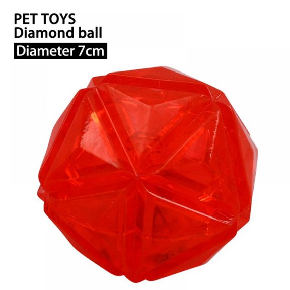 Prettyui Rubber Dog Chew Toys Ball Interactive Play Floating Bite Resistant Squeaky Rubber Cleaning Teeth Toy
