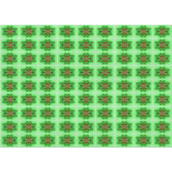 Ahgly Company Indoor Rectangle Patterned Dark Lime Green Area Rugs, 6' x 9'