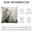 thumbnail image 5 of GOSMITH  Music Notes Pillow Case,Black-White Music Notes Cotton Linen Cushion Cover Square Standard Home Decorative for Men/Women 18x18 inch White Black, 5 of 5