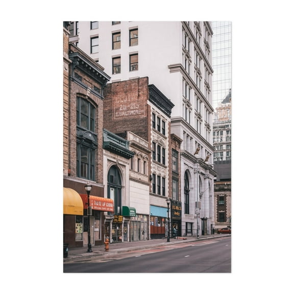 Baltimore Street, Downtown - Baltimore Maryland Photography Unframed Wall Art Print 5 x 7 inches