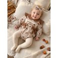 thumbnail image 5 of Cjfdfy Baby Girl Fall Plaid Romper Croissant Print Letter Embroidery Long Sleeve Doll Collar Bodysuit with Bow Headband 2-Piece Set Thanksgiving Outfit  My Rolls Are Homemade Letter Set, 5 of 9