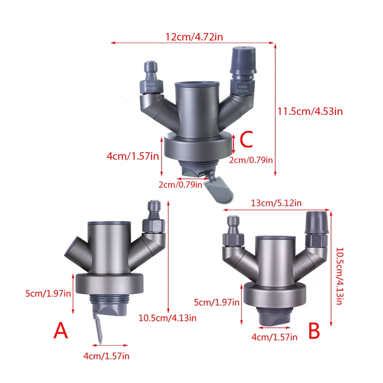 Dishwasher Drain System Pipe Drainpipe Connector Triples Sink Adapters Smell Prevention Efficient Sink Drain Interfaces