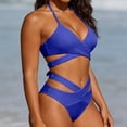 thumbnail image 2 of Afdoent Women's Bikini Sets Two Piece High Waisted Push Up Swimsuit Wrap 2 Piece Bathing Suit Beachwear, 2 of 8