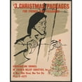 thumbnail image 2 of J. Pagés 15x18 Black Ornate Wood Framed Double Matted Museum Art Print Titled - $3 Christmas Packages for French War Prisoners (1941), 2 of 5
