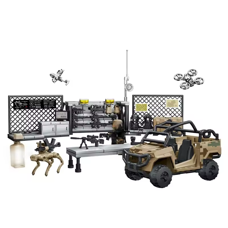 GZBricker Army Ordnance Depot Building Set Compatible with Lego Military Collectible Model for Adult Home Office Decor