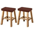 thumbnail image 1 of Funda de Taburete Uxcell Rectangular, Estirable y Lavable, Funda de Asiento para Barra de Vanity con Banda Elástica para Silla de Banco de Madera o Metal (Marrón Claro, 2 Piezas), 1 of 6