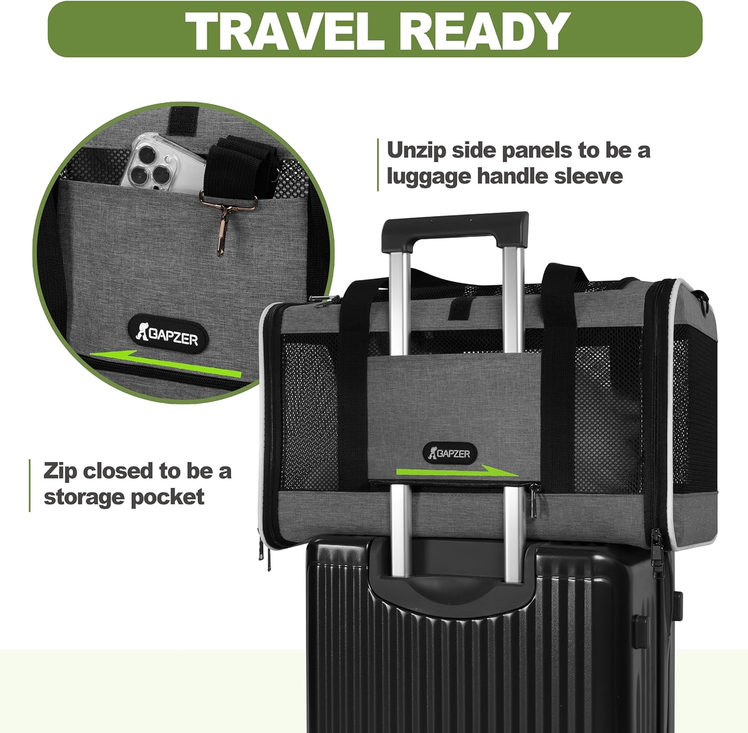 Soft-Sided Pet Carrier 18x11x11 Inch Collapsible Dog Cat Travel