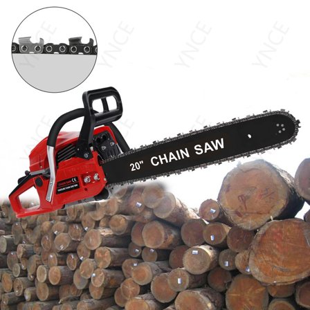 Ynce Gas Chainsaw 58CC with Quick-Switch 20 Inch Bar, Gas Powered Chain saw 2 Stroke Handed Petrol Gasoline for Cutting Wood Outdoor Garden Farm Home