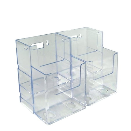 UPC: 0696859998744 | Azar Displays 252812 Two-Tier Four-Pocket Trifold Brochure Holder  2-Pack