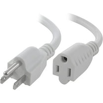 Maximm Cable 3 Ft Power Extension Cord/Wire, Electrical Power Cord 3 Prong Grounded Wire, 16Awg - White - ETL Listed
