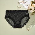 thumbnail image 2 of Arnsht Women Large Size Lace Mesh Sheer Panties High Waist Breathable Casual Briefs Seamless Underwear Black XXXXL, 2 of 3
