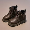 thumbnail image 2 of CAICJ98 Girl Toddler Boots Lace Up Combat Boot Side Zipper Comfortable Kids Boots Boys Brown (Little Kid/Big Kid),13.5, 2 of 5