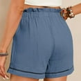 thumbnail image 6 of Womens Shorts with Pockets Summer Casual Shorts for Women Waist Casual Lightweight Adjustable Knot Loose Blue, 6 of 7