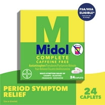Midol Complete Caffeine Free Menstrual Pain Relief Caplets, 24 Count