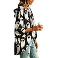 thumbnail image 4 of FGVCTG Halloween Sweatshirts for Women Drawstring 3/4 Sleeve Halloween Hoodie Ghost Graphic Spooky Oversized Pullover Hoodies Black M, 4 of 6